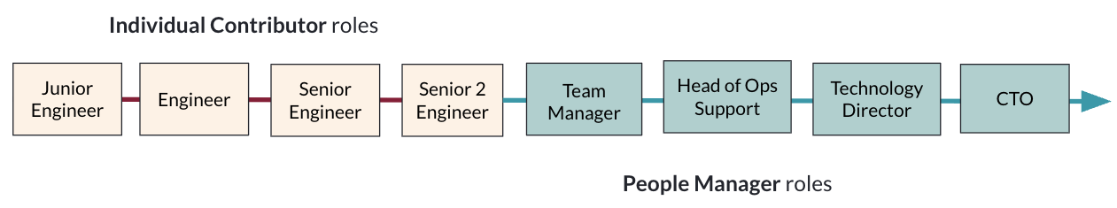 A diagram showing the different progression paths in Operations
